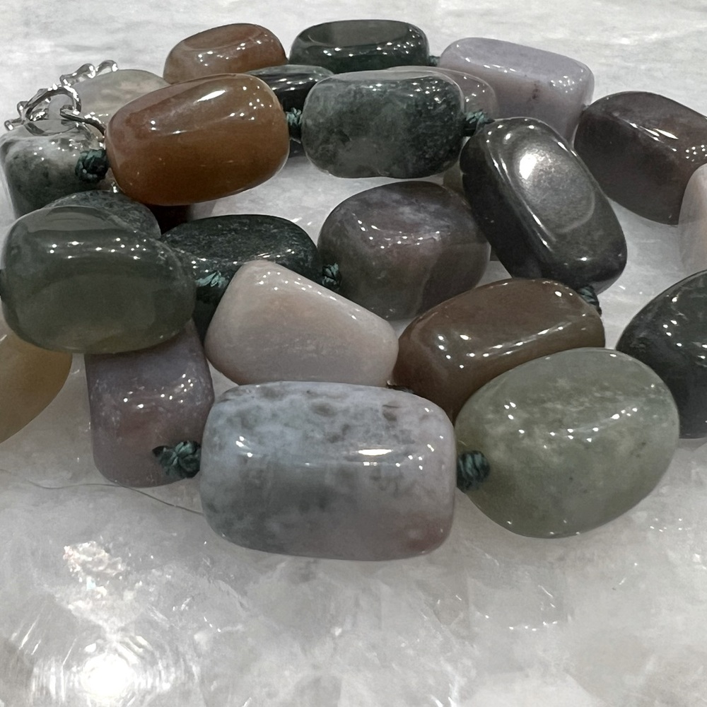 Large Indian Agate Rectangular Bead Necklace - image 6